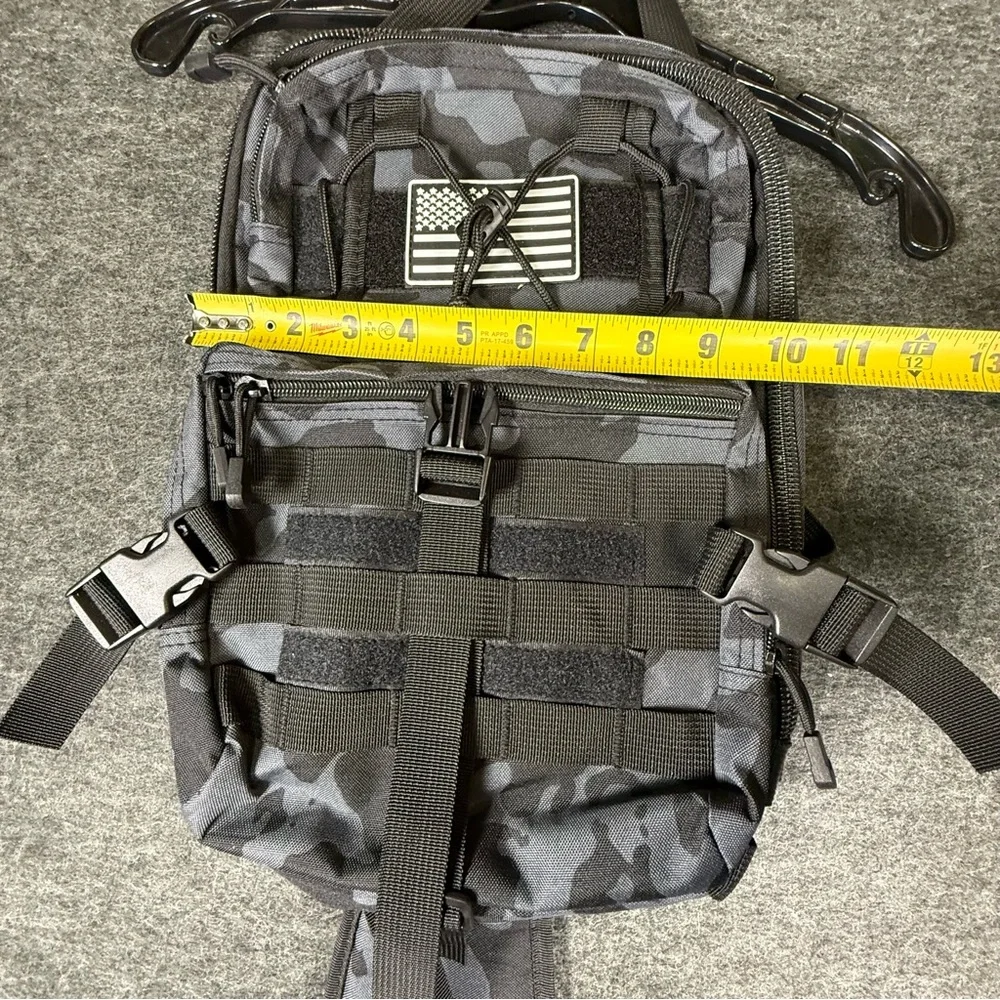Tactical Sling Backpack Night Camo MOLLE Military EDC Shoulder‎ Bag Grey Black